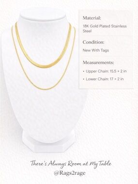 LAYERED NECKLACE, 18K GOLD PLATED STEEL